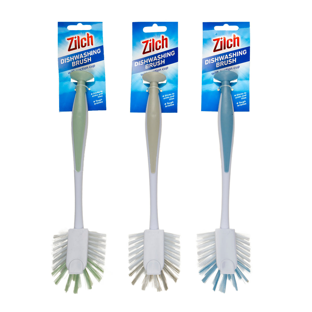 Dishwashing Brush with Suction 3 Assorted Colours