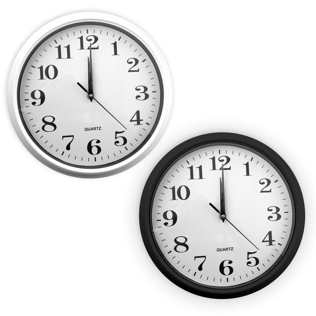 Clock Wall 30x30cm Assorted Black or White