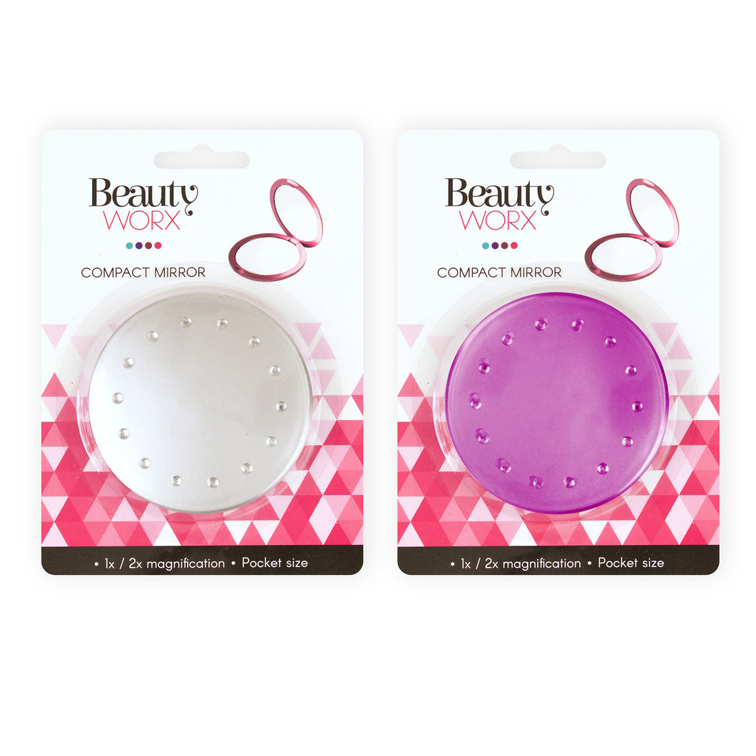 Mirror Compact Plastic Round 2 Asstd Cols