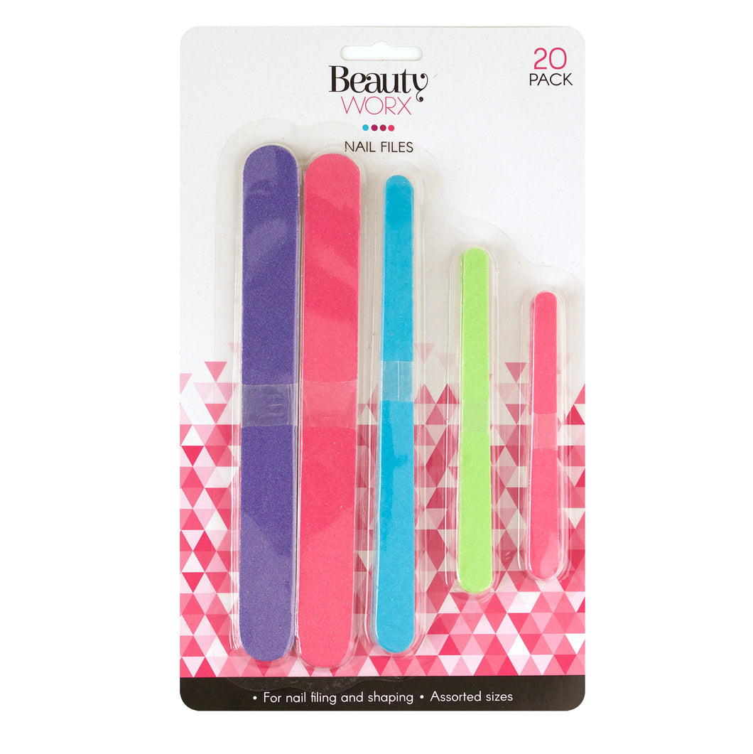 Nail File Emery Board Pk20 Asstd Cols