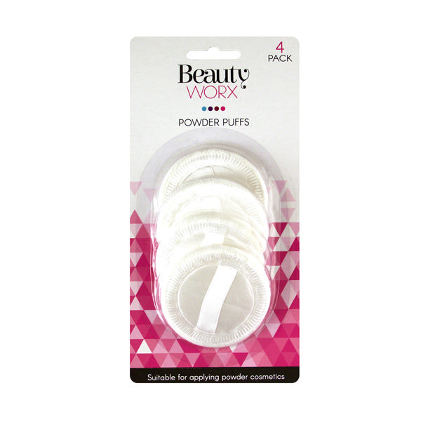 Powder Puff Round White Pk4
