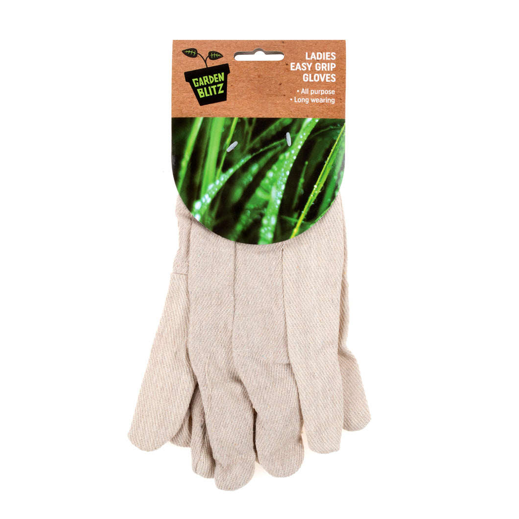Cotton Garden Gloves White with Black Cuffs