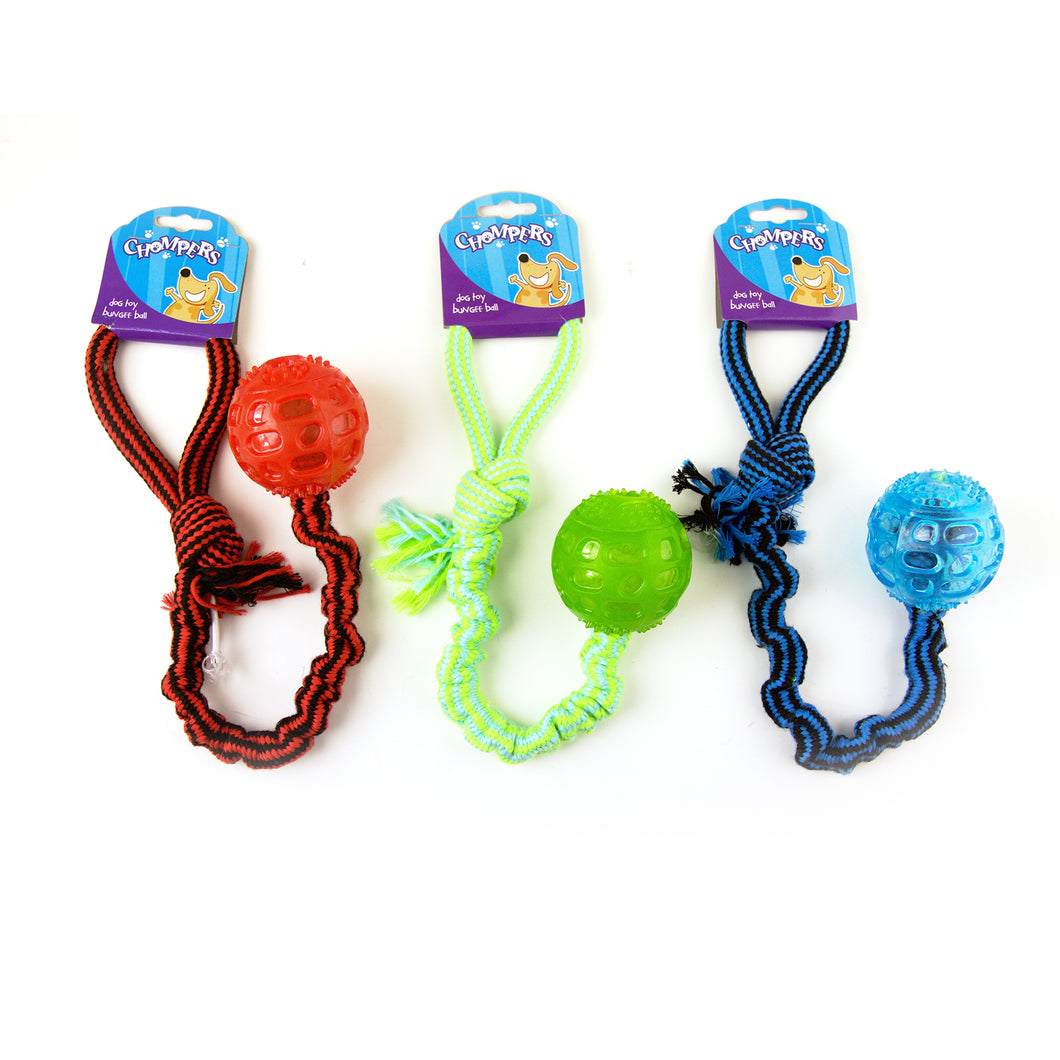 Dog Toy Bungee Ball L41.5cm 3 Asstd Colours
