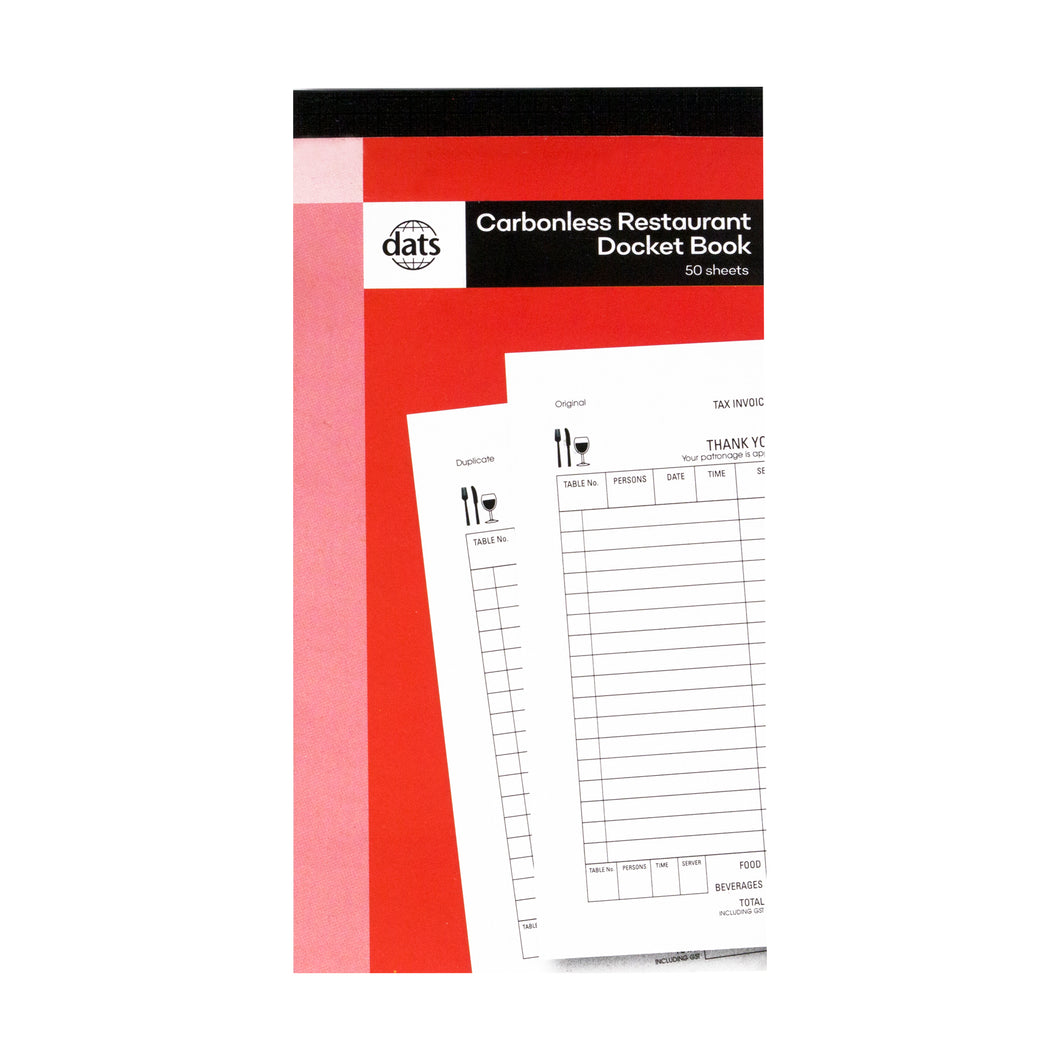 Book Carbonless Restaurant Docket 50sheets