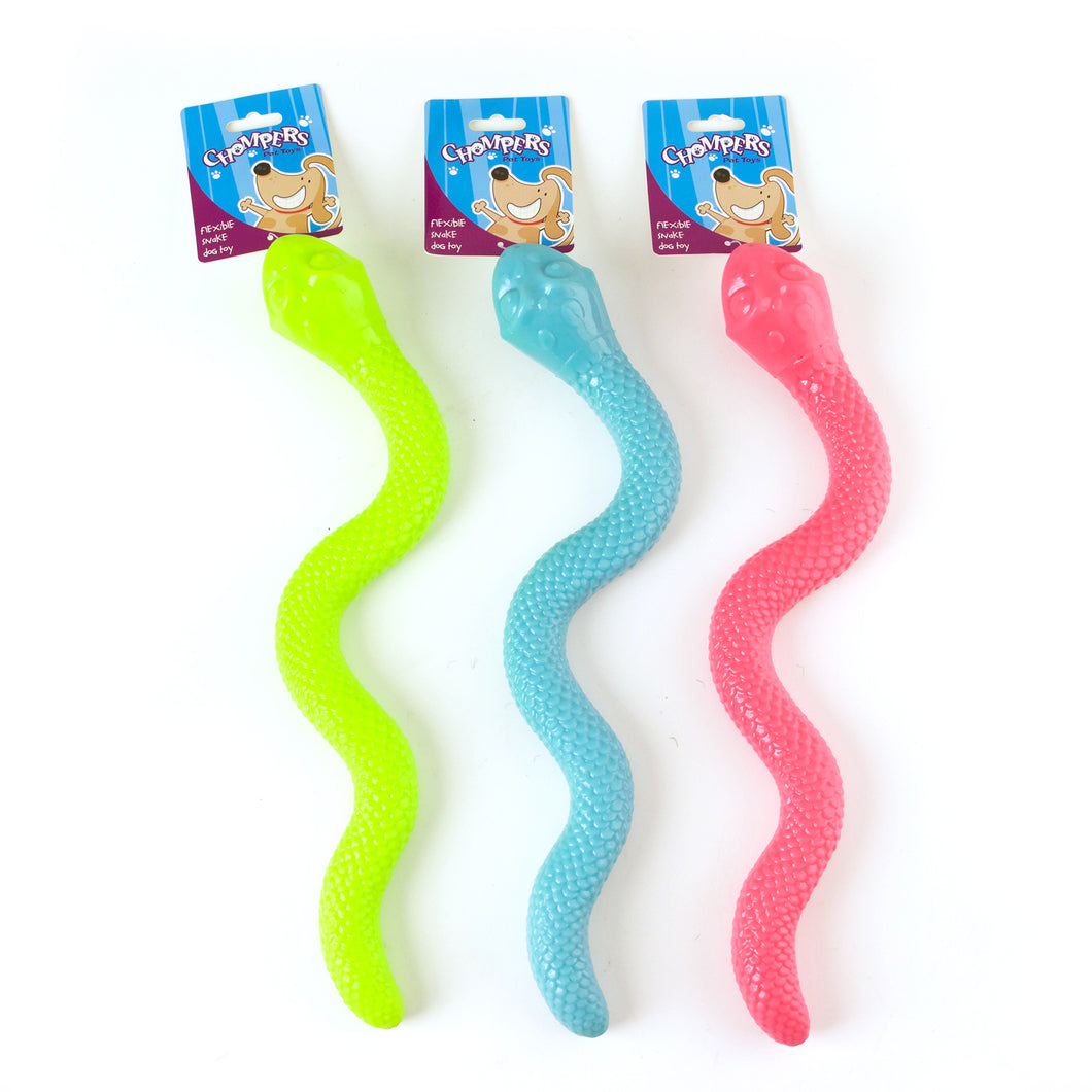 Dog Toy Flexible Snake 41cm 3 Asstd Colours