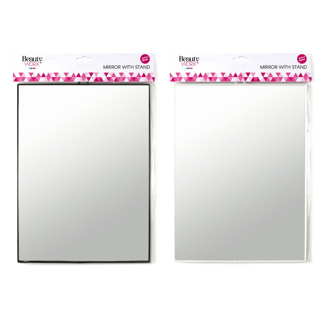 Mirror Rectangle w Stand Medium 2 Asstd Cols 23x30cm
