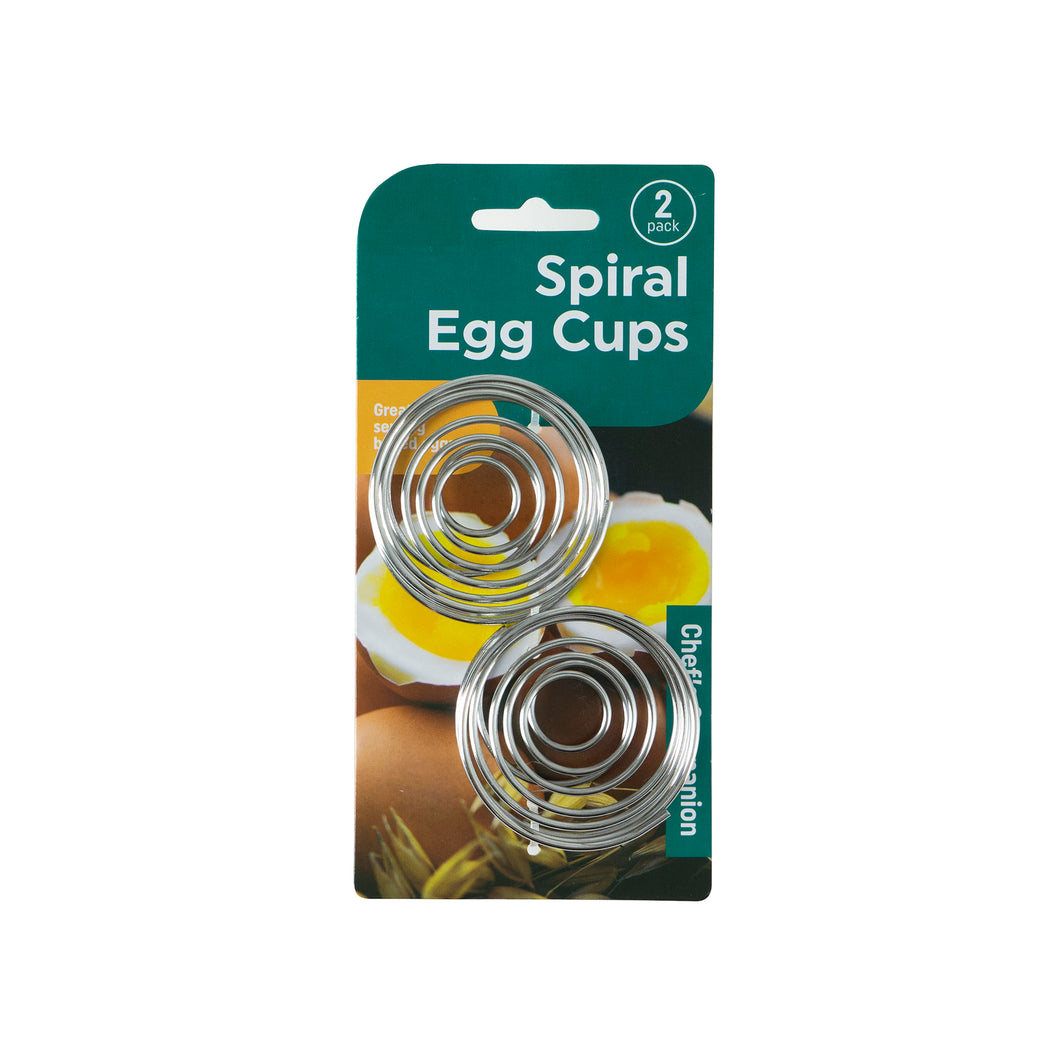 Egg Cups Spiral Chrome Pk2 5x5cm