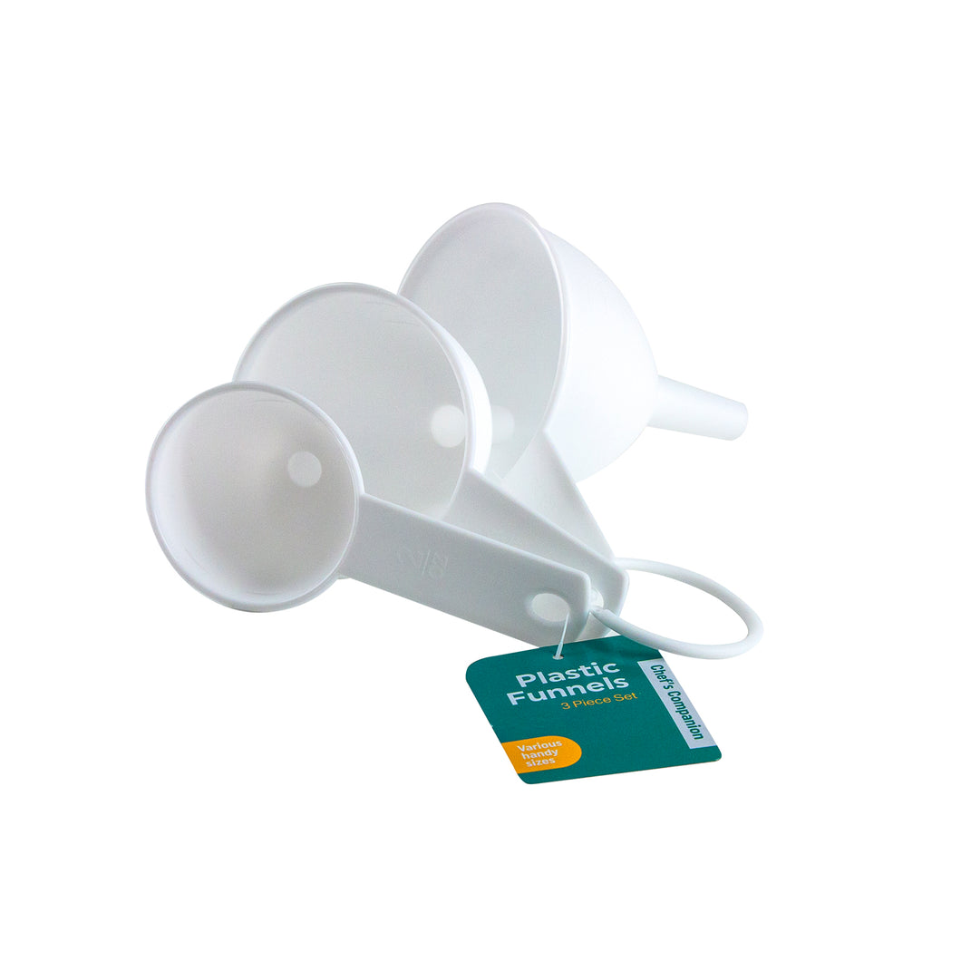 Funnel Set Plastic Set of 3 White