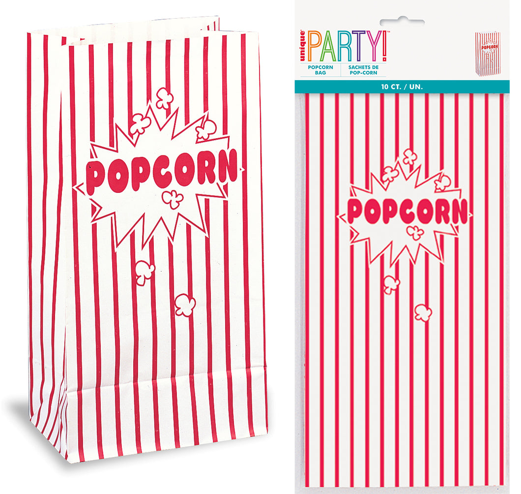 10 PAPER BAGS - POPCORN