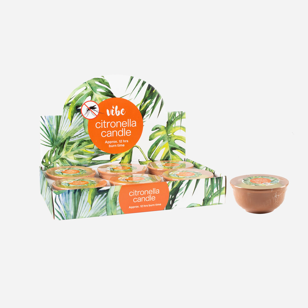 Candle Citronella in Claypot 12 Hour Pk1 13x6.5cm