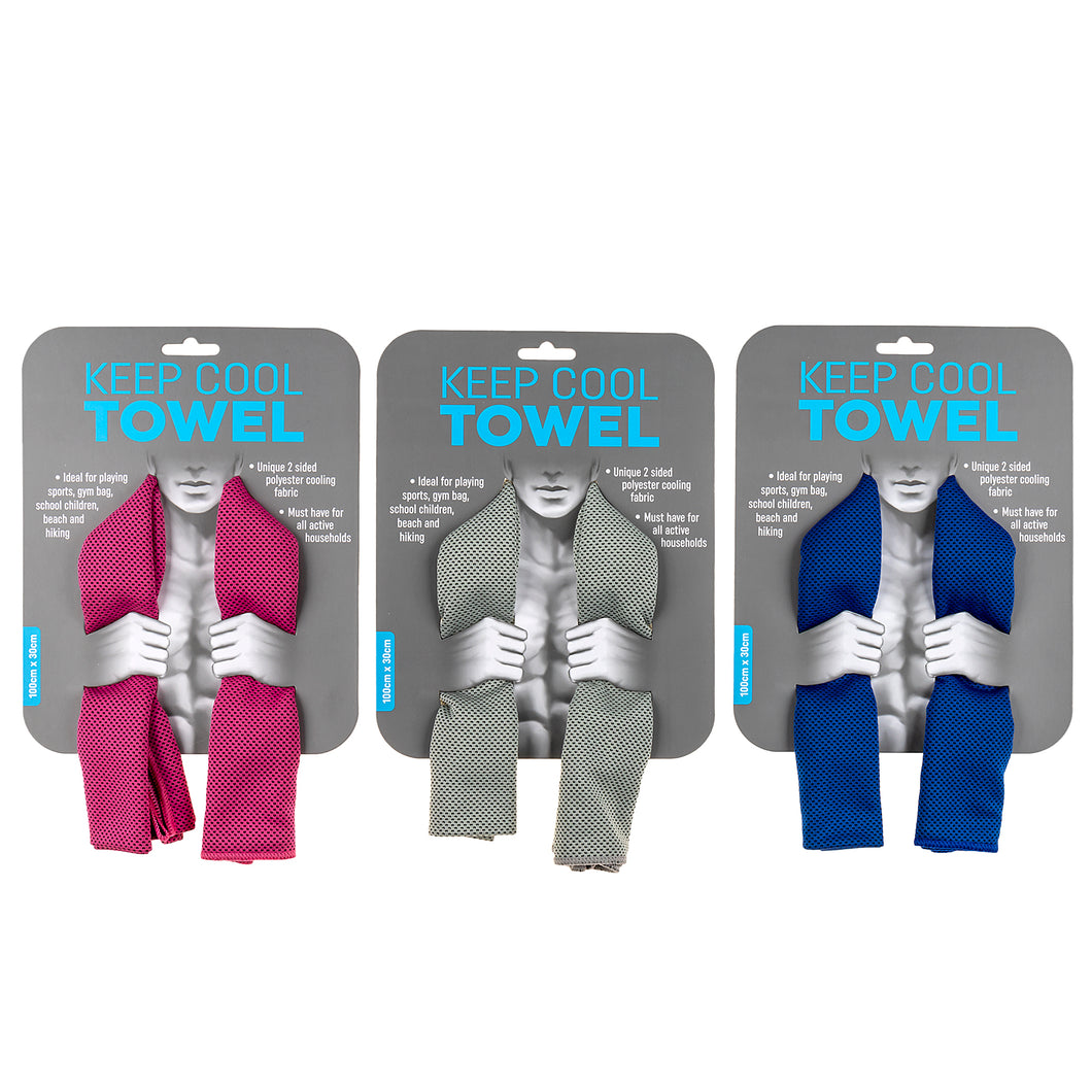 Cooling Towel Asstd Cols 30x100cm
