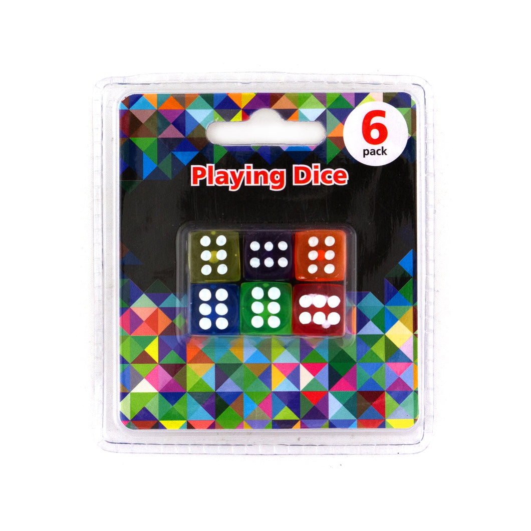 Dice Coloured 6pk