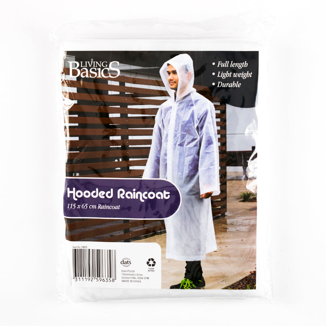 Eva Raincoat Hooded 115 x 65cm Clear