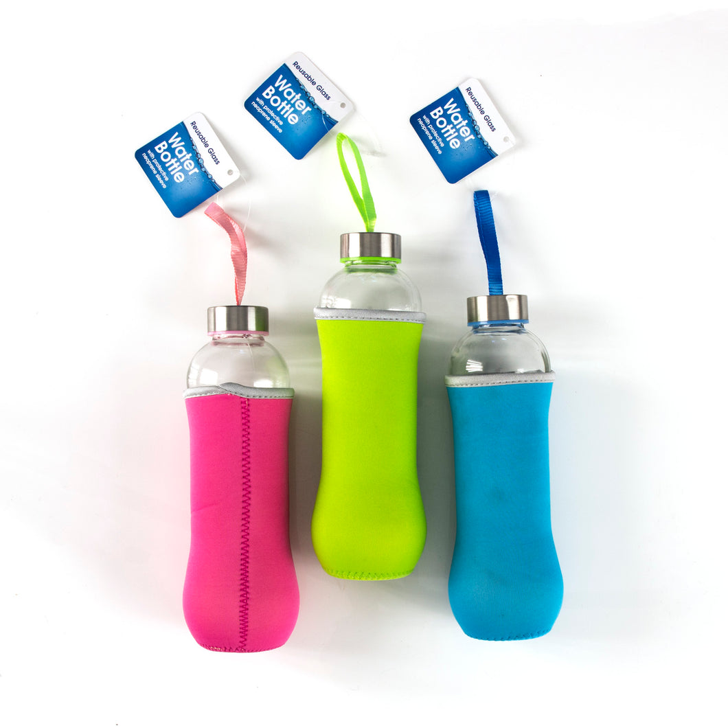 Glass Bottle w Fabric Sleeve 580ml 8.2x8.2x23.5cm