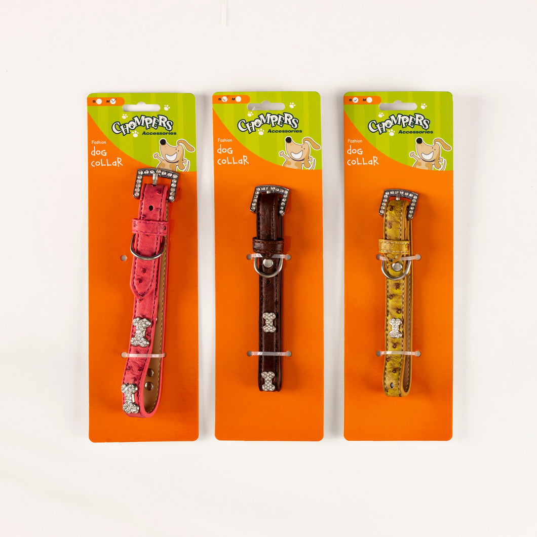 Collar Dog Fashion Bling Small & Medium Sizes 3 Asstd Colours