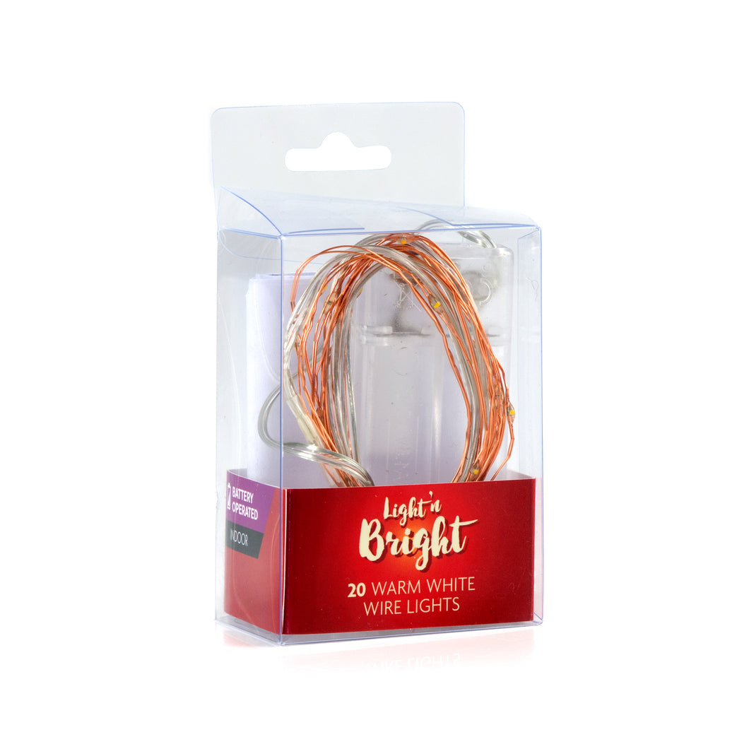 Lights Copper Wire BOP Pk20 Warm White Leds