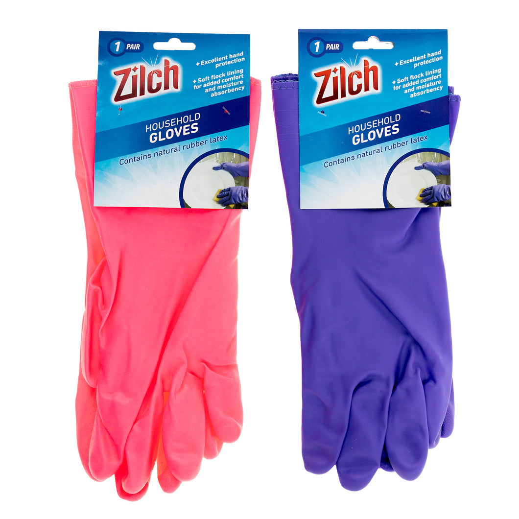 Gloves Household Pk2 2 Asstd Cols 31x11cm