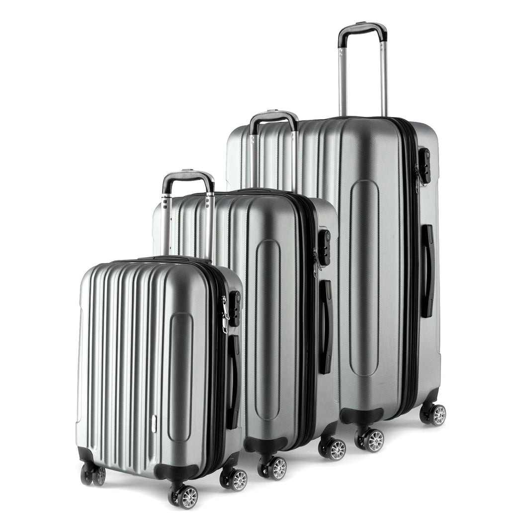 Luggage ABS - Expandable 4 Wheels 48 / 58 / 68cm Silver