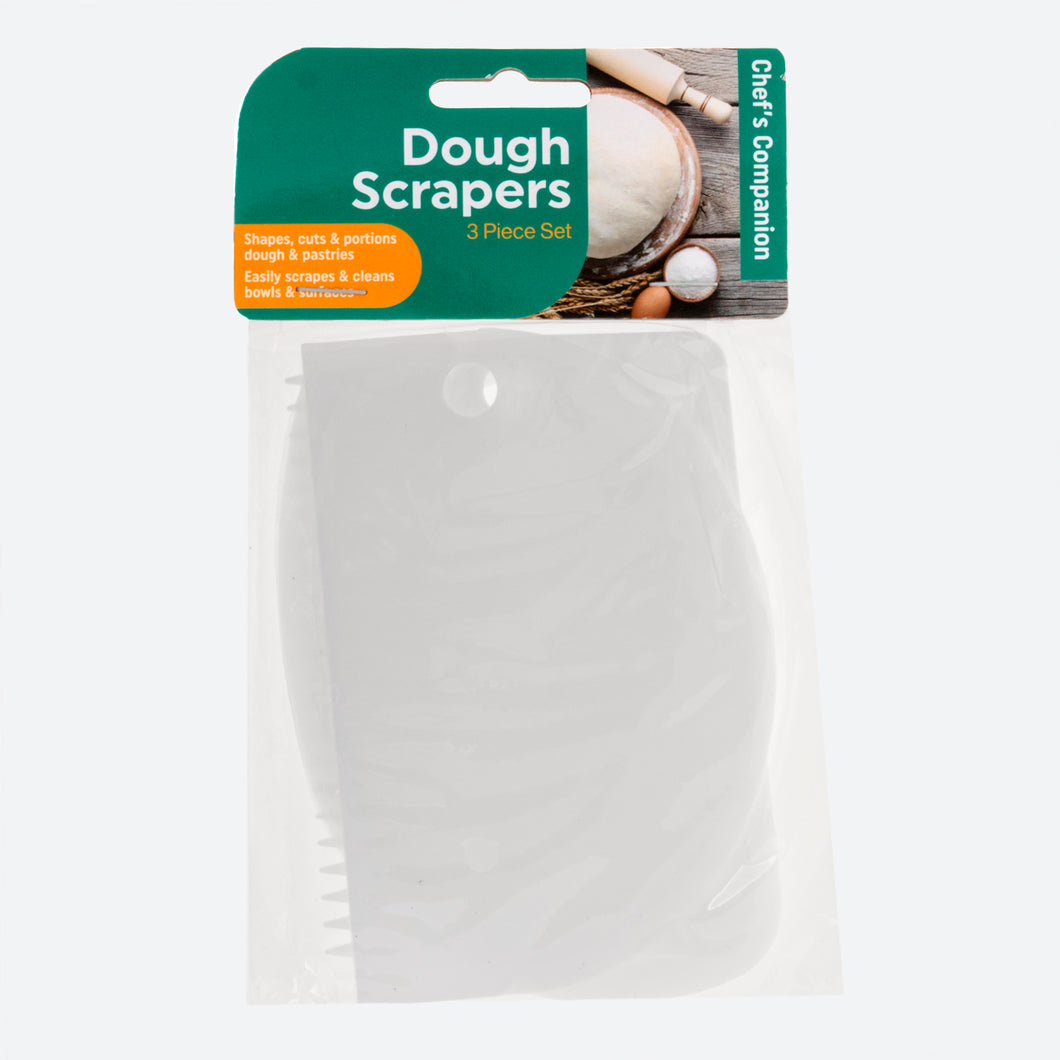 Dough Scraper Plastic White Set 3