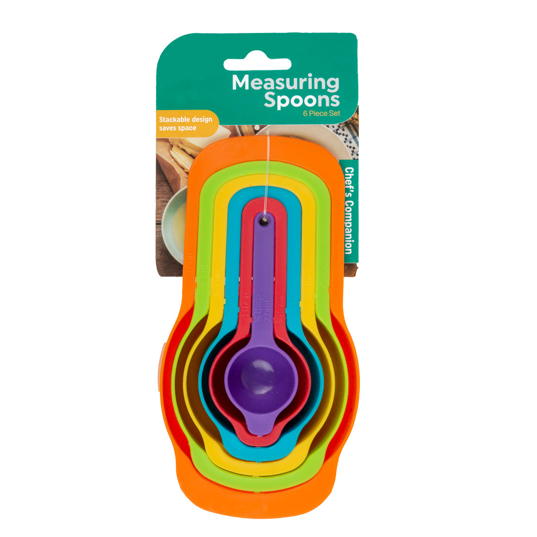 Measuring Spoon Plastic Set of 6 Rainbow Colours