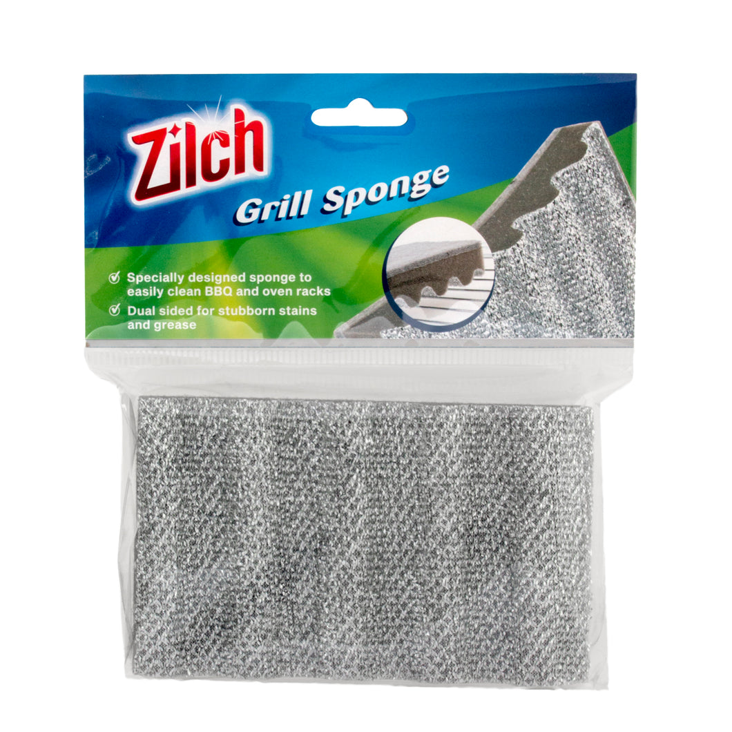 Sponge Grill Scrubber Grey Pk1 14.5x9x3.3cm