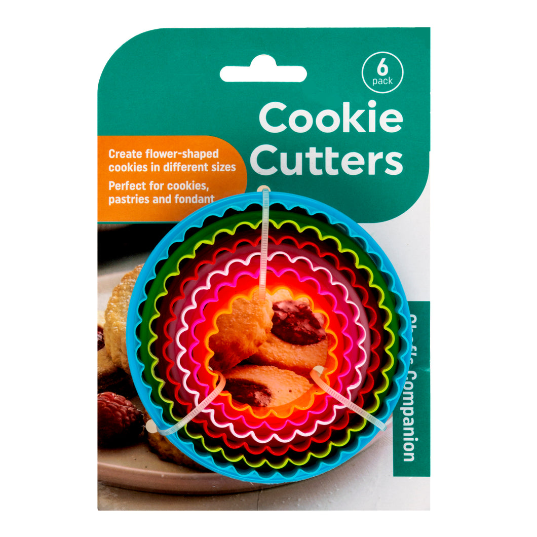 Cookie Cutter Flower Shaped Multicolour Plastic Set 6