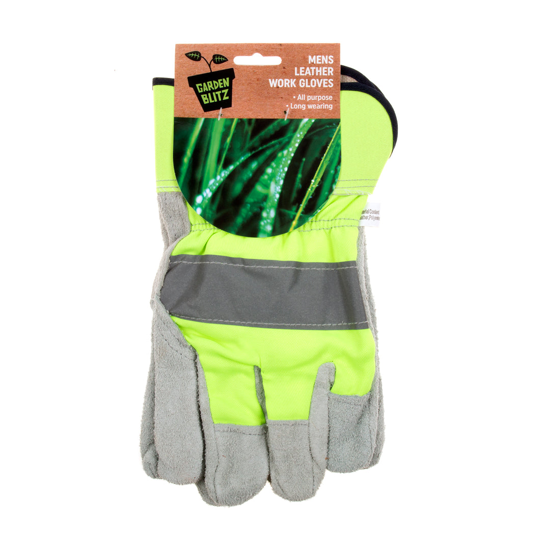 Gloves Mens Leather Work 1pk