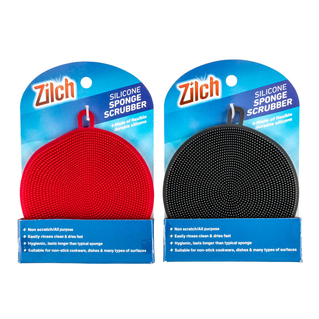 Dishwashing Scrubber Silicone Round 2 Asstd Cols 10.5cm Dia