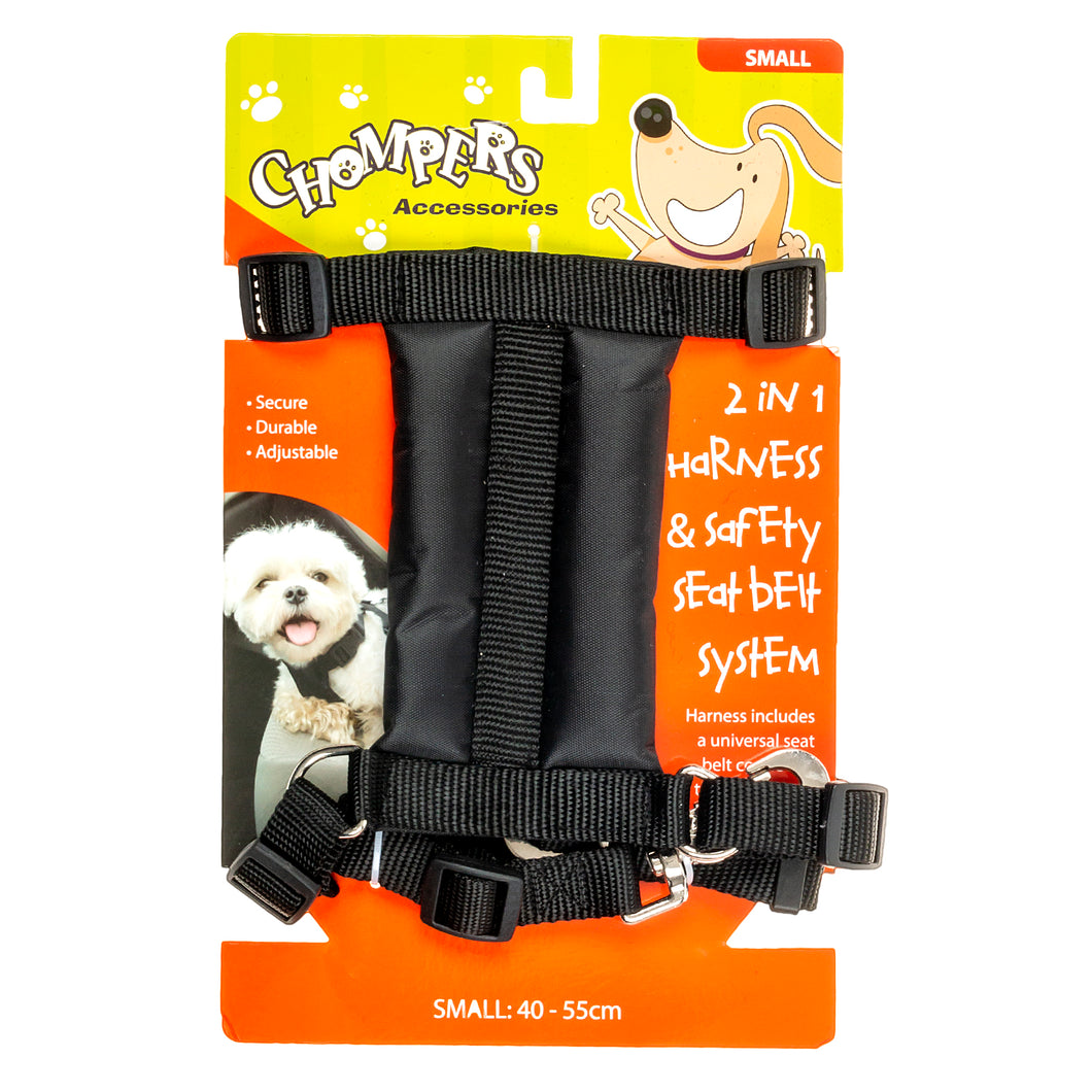 Harness Pet 2 in 1 w Safety Seat Belt 40-55cm Small