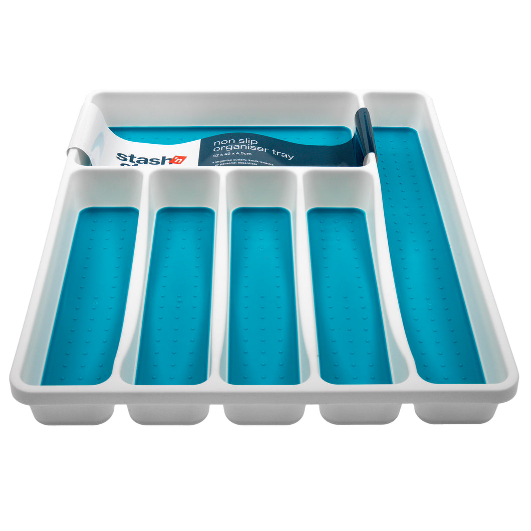 Shelf Organiser Non Slip Tray Cutlery 32x40x4.5cm