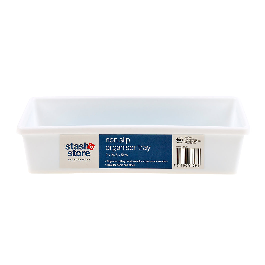 Shelf Organiser Non Slip Tray 9x24.5x5cm