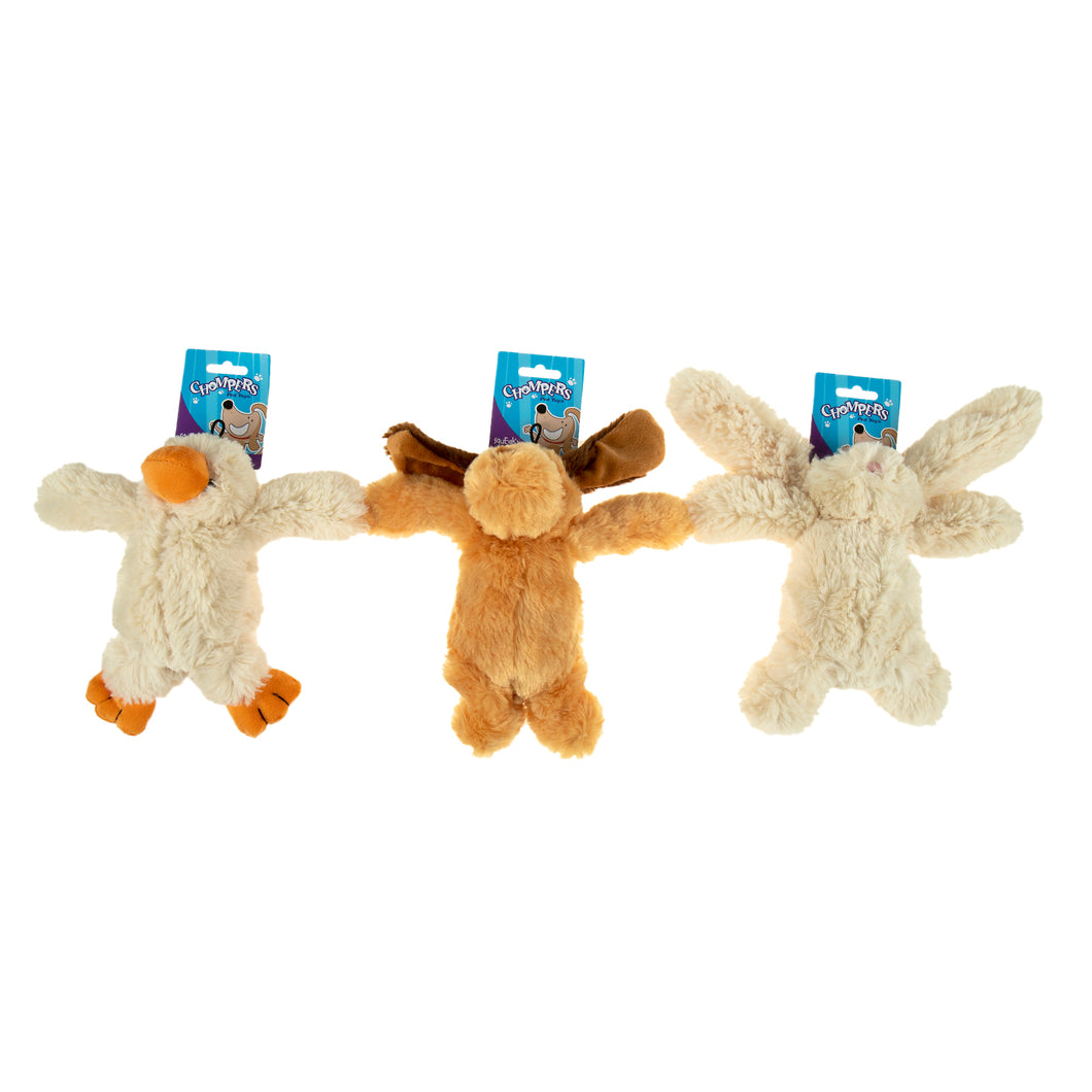 Dog Toy Plush Crinkle Squeaky Animal 25cm 3 Asstd