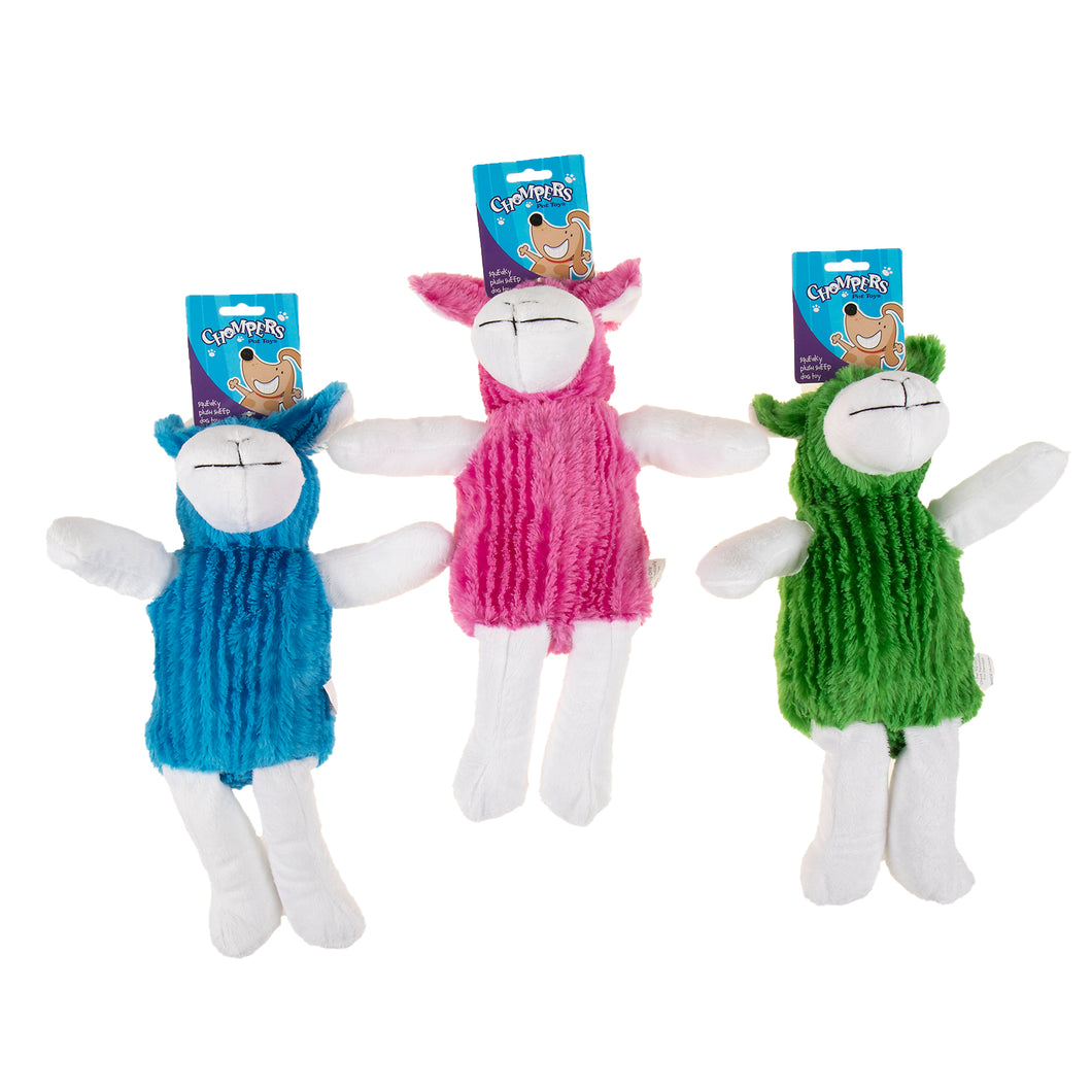 Dog Toy Plush Squeaky Colour Sheep 38cm 3 Asstd