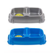 Load image into Gallery viewer, Pet Bowl Double Diner Plastic 2 Asstd Metallic Cols
