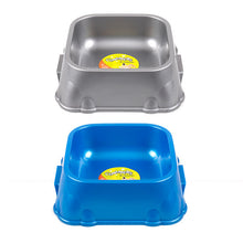 Load image into Gallery viewer, Pet Bowl Plastic Square Top 22x7cm 2 Asstd Metallic Cols
