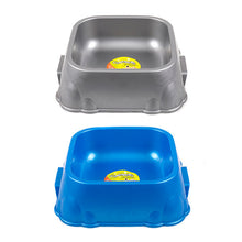 Load image into Gallery viewer, Pet Bowl Plastic Square Top 22x7cm 2 Asstd Metallic Cols
