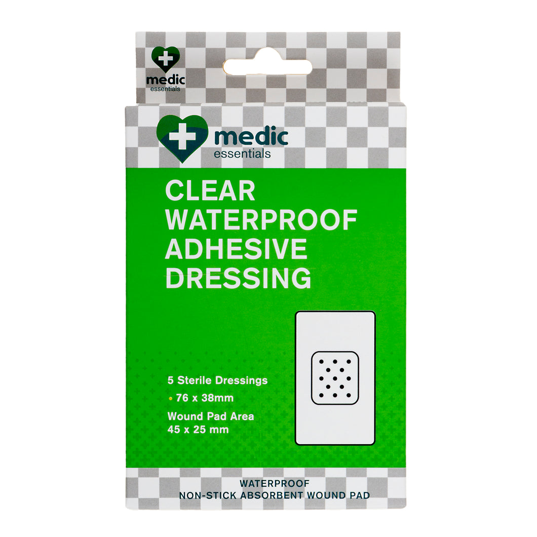 Dressing Adhesive Clear Waterproof Pk5