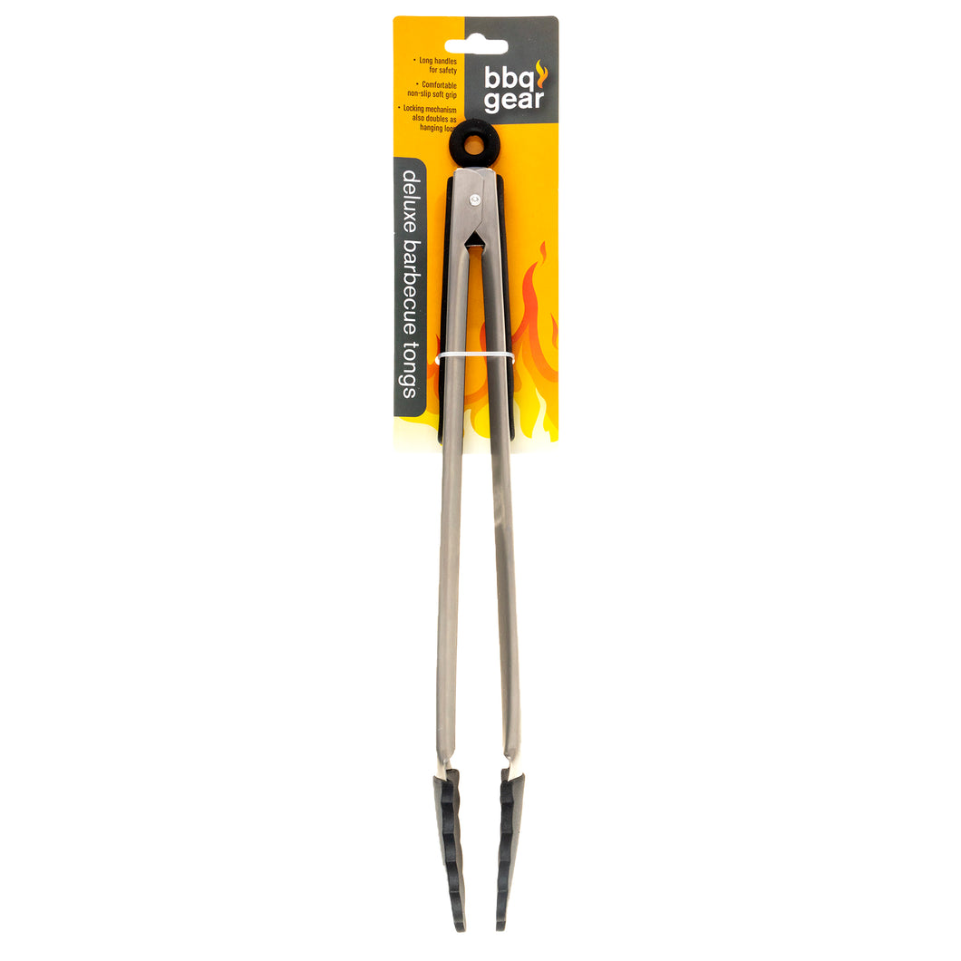 BBQ Tongs S/Steel w Silicone Tip 40cm