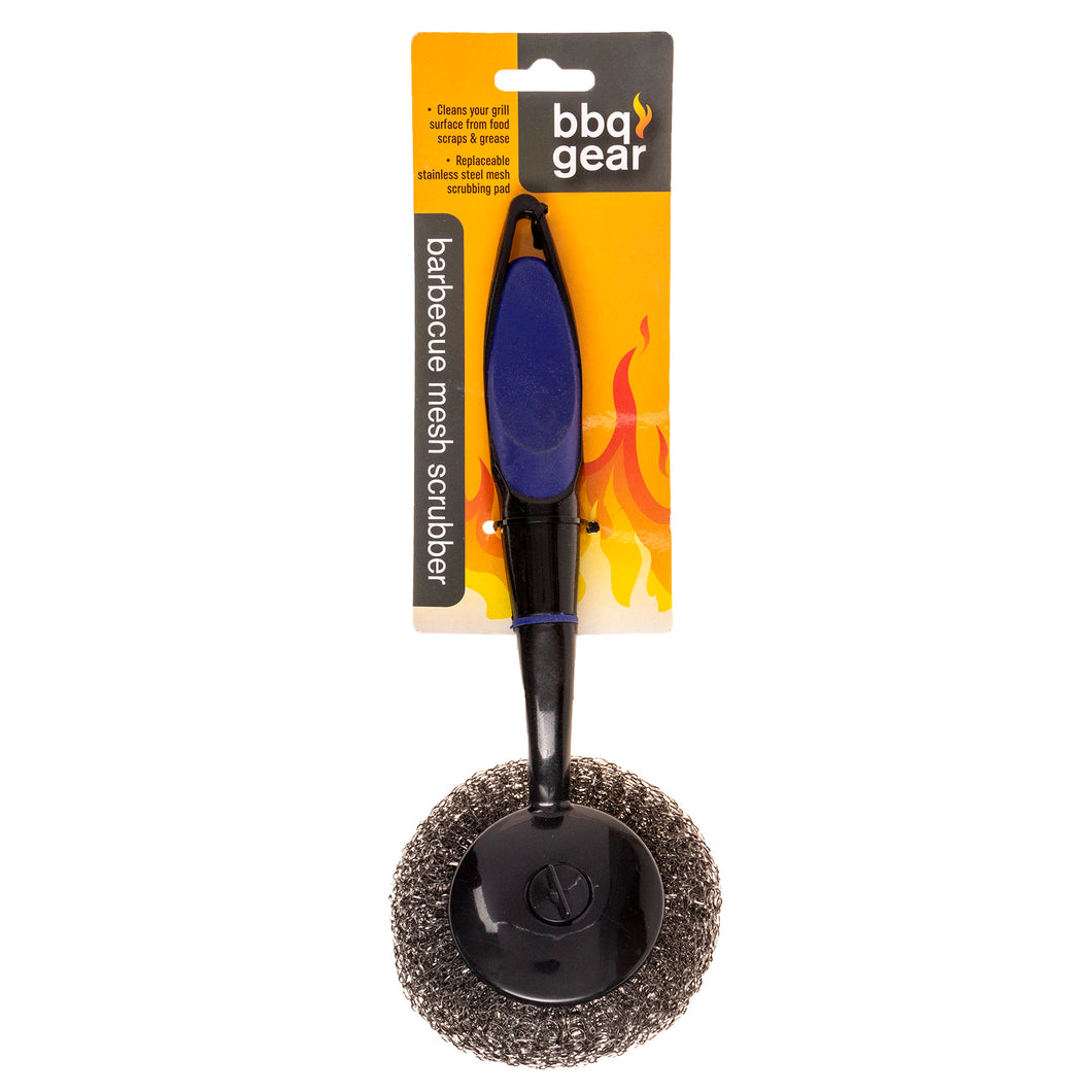 BBQ Scourer Round Steel Wire w Handle 28cm