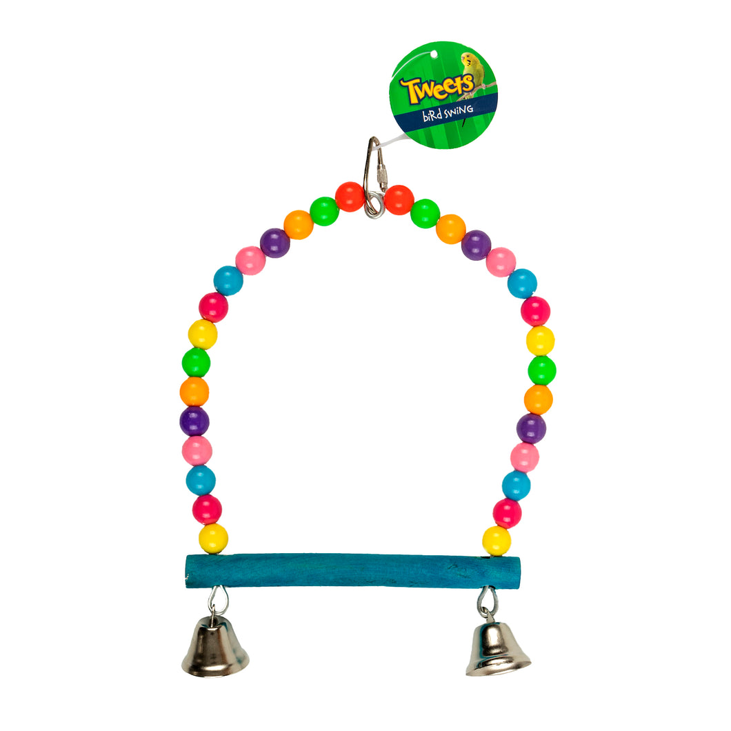 Bird Swing w Bells 15x24cm
