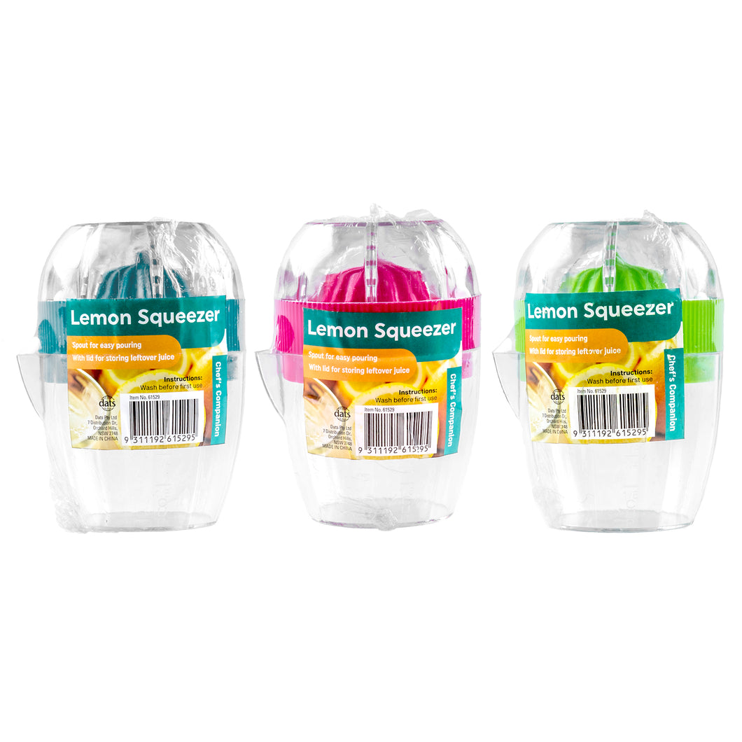 Lemon Juicer Plastic 3 Asstd Cols 7x7x10.5cm