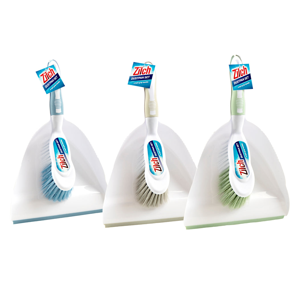 Dustpan and Brush Deluxe 3 Asstd Cols 33x22.5cm