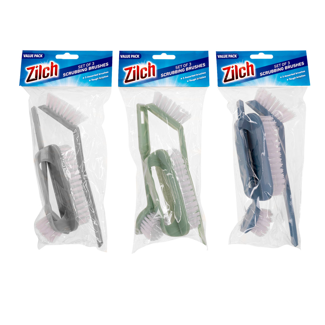 Dishwashing & Scrubber Brush 3 Pc Set 3 Asstd Cols