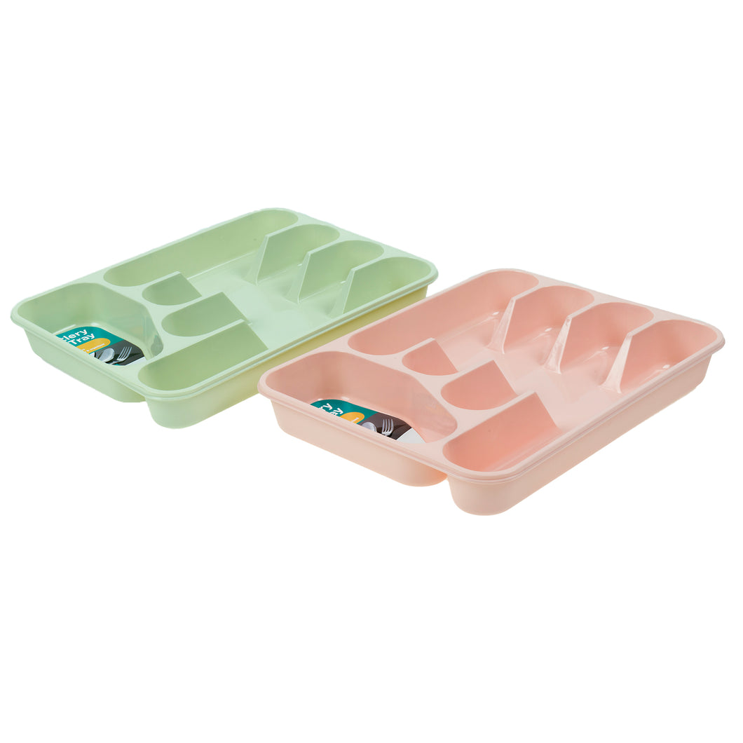 Tray Cutlery Plastic 2 Asstd Cols 33x25cm