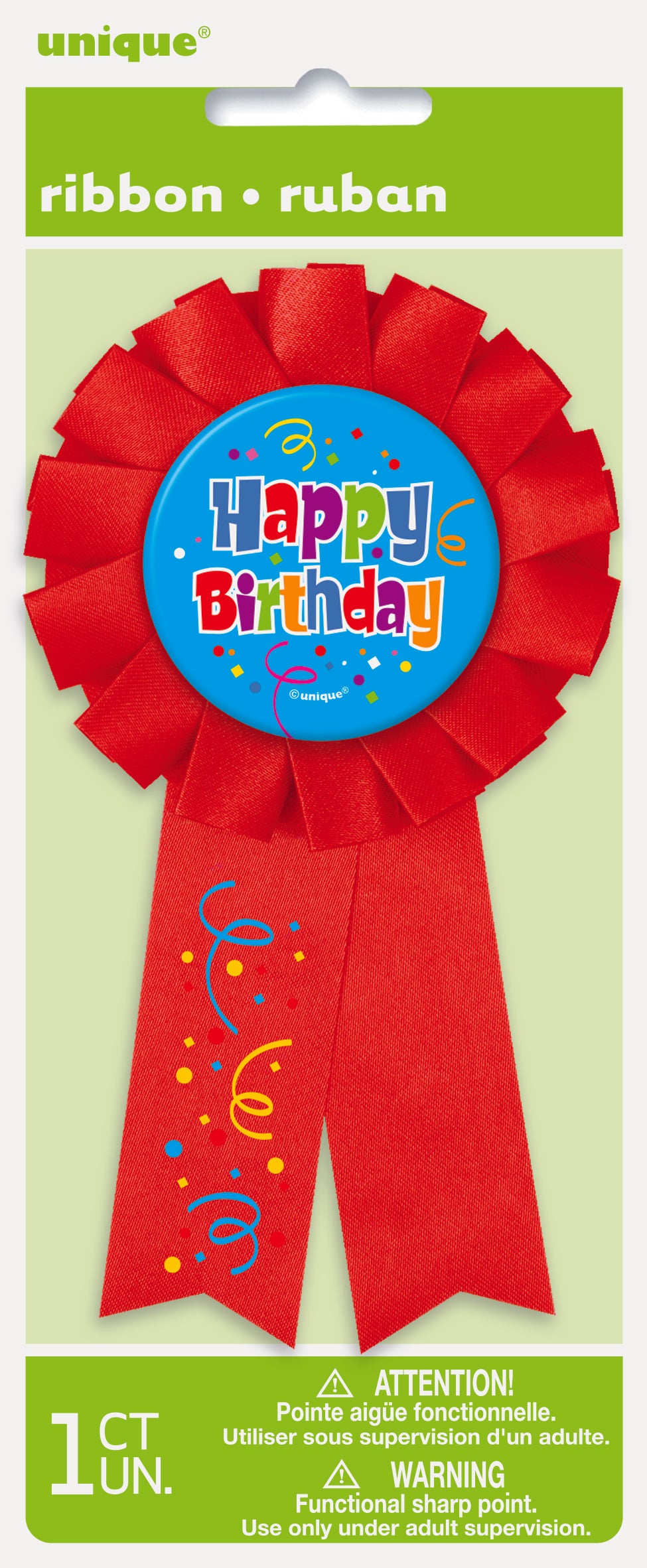 HAPPY Birthday CONFETTI AWARD RIBBON