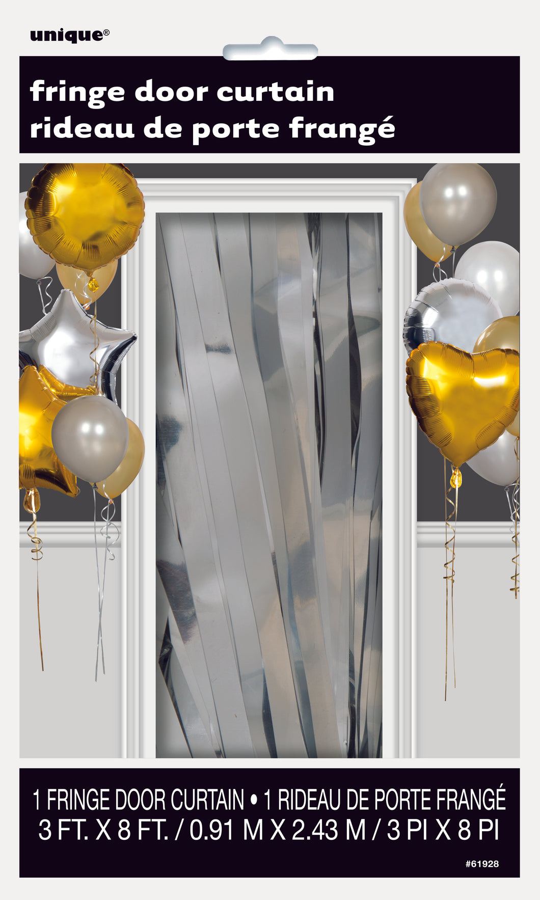 FRINGE DOOR CURTAIN - SILVER