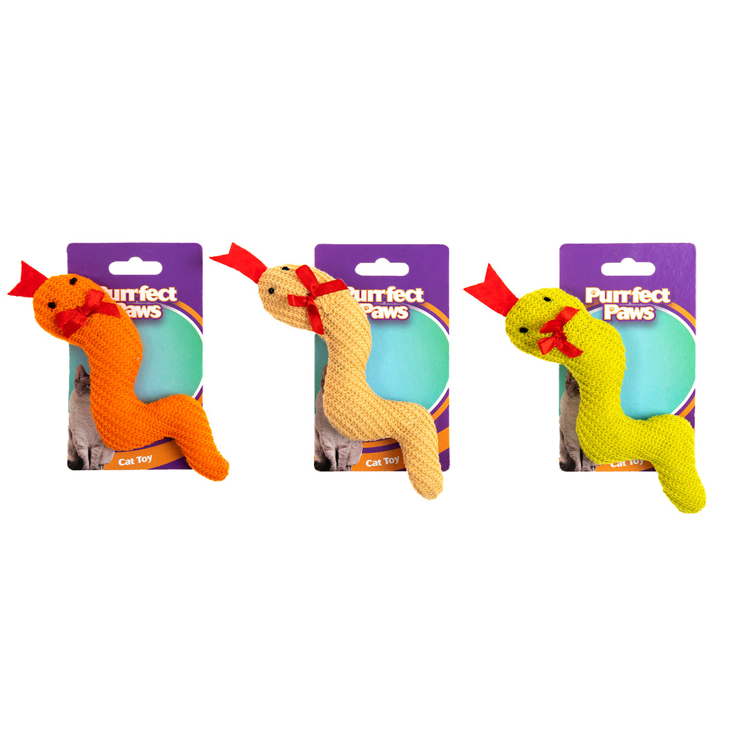 Cat Toy Snake 18cm 3 Asst
