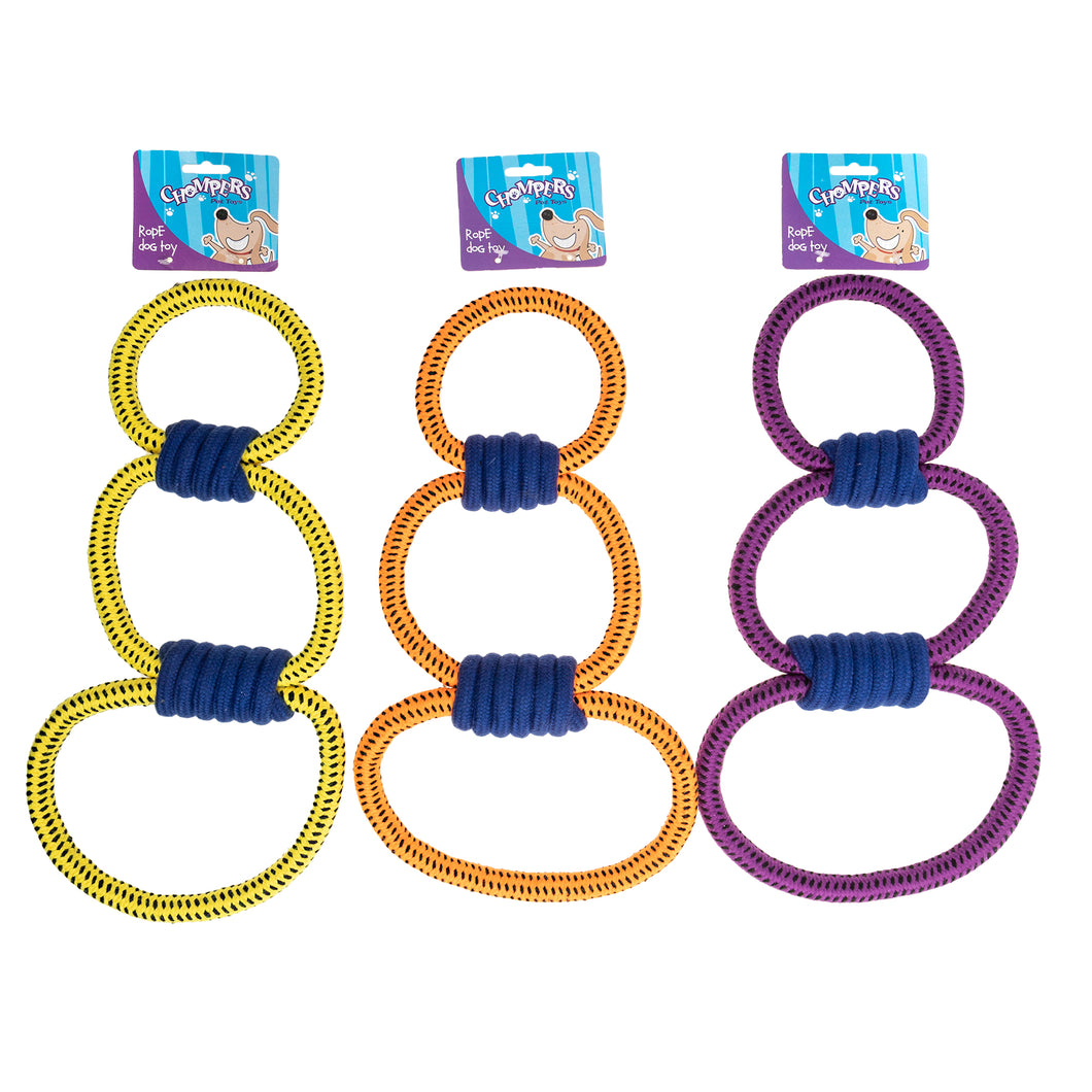 Dog Toy Rope 43cm 3 Asstd