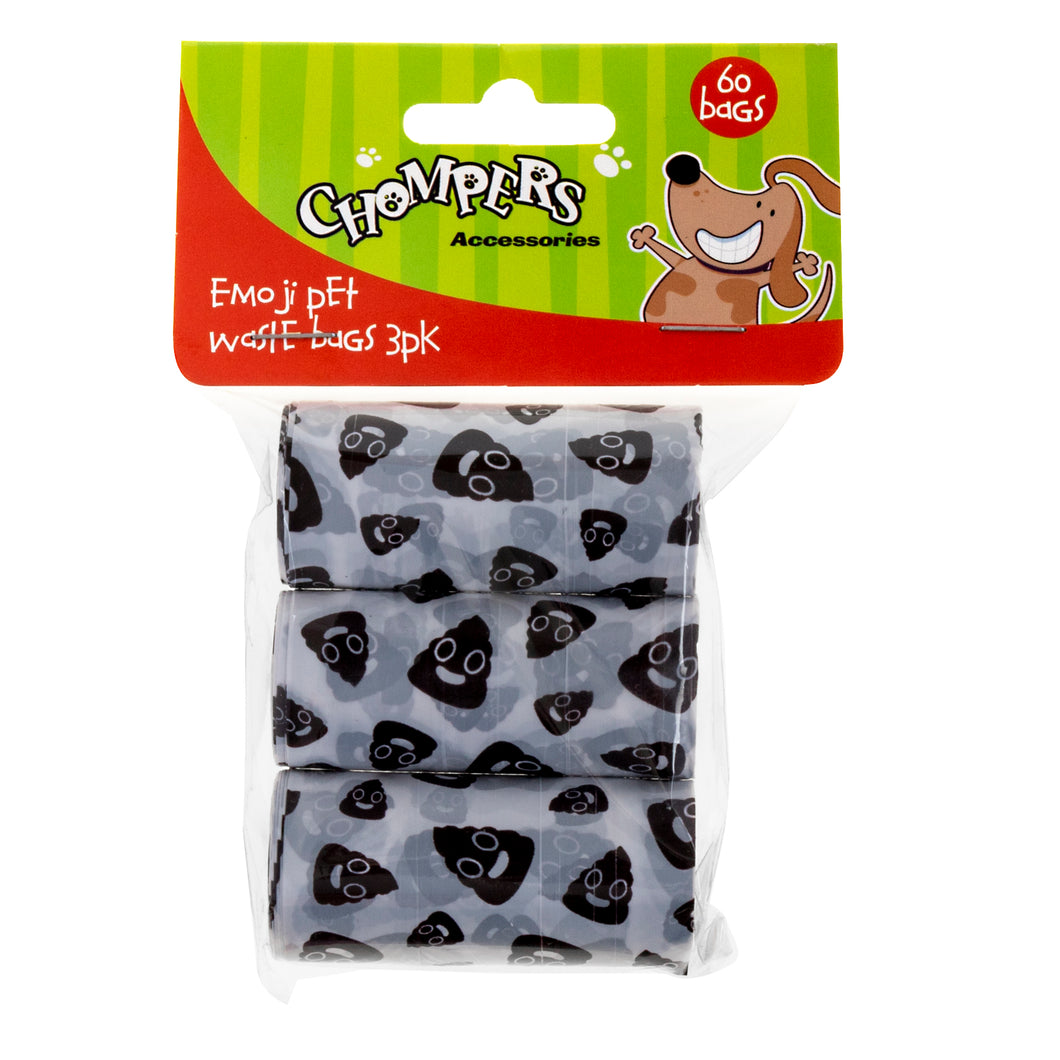 Dog Emoji Poop Bags 3pk