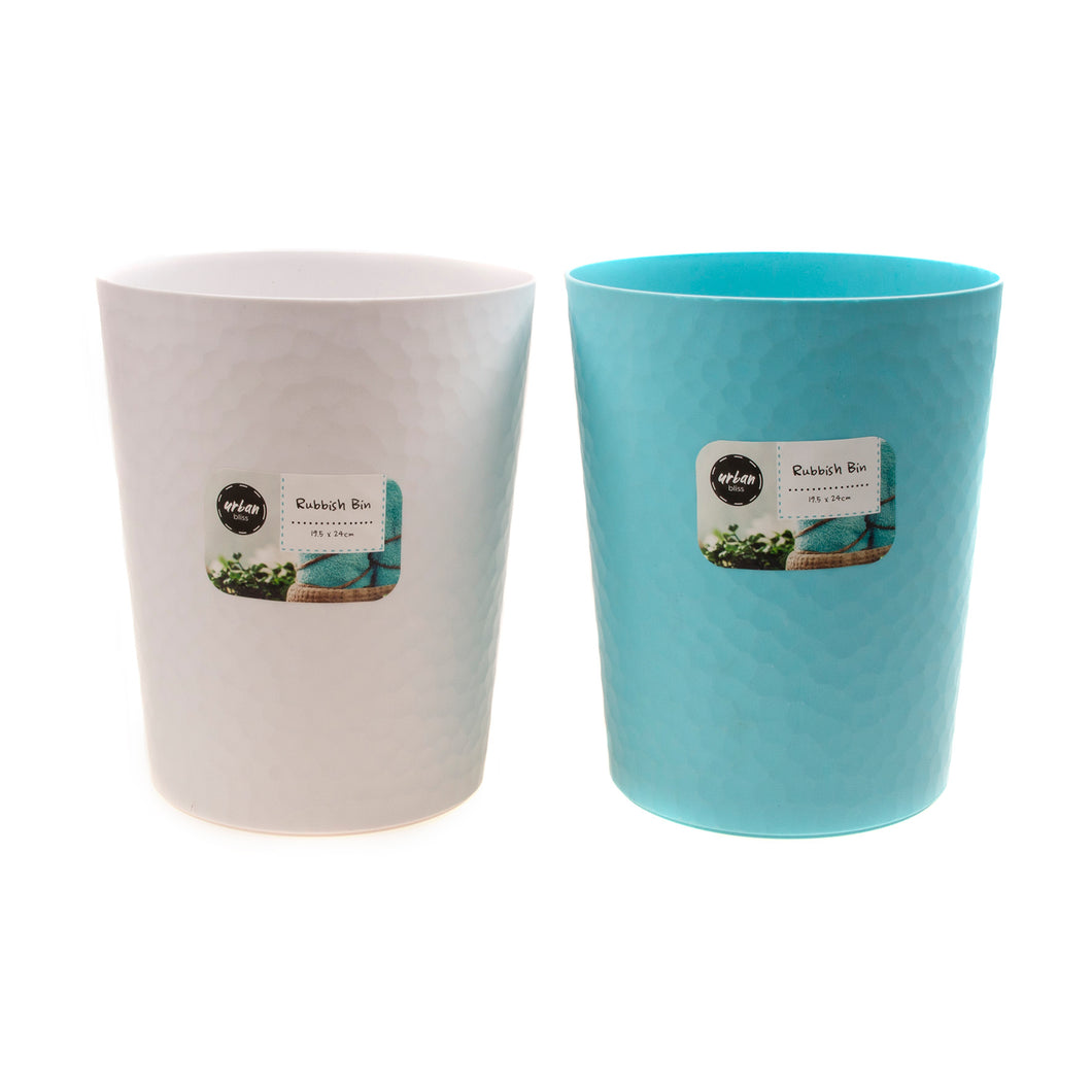 Stylish Rubbish Bin 19.5x24cm 240g Asst Colours